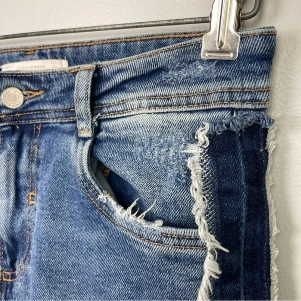 Zara Raw Hem Side Stripe Skinny Ankle‎ Jeans